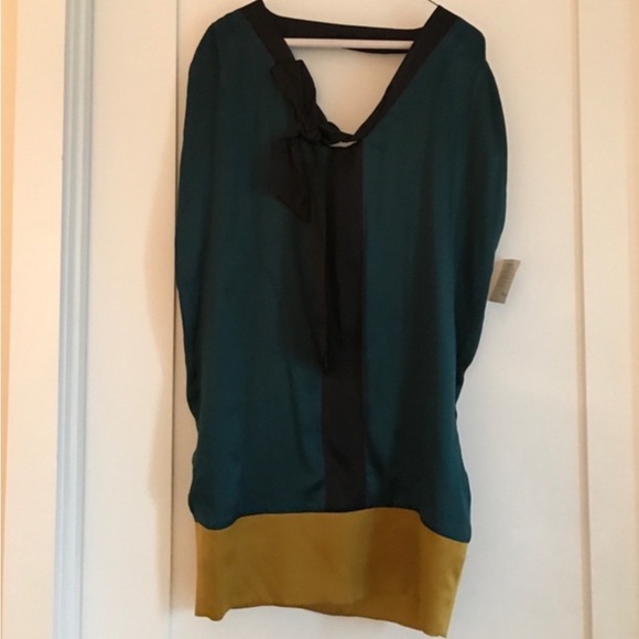 SUE WONG Retro Silk Mini Dress | Small - Picture 2 of 7